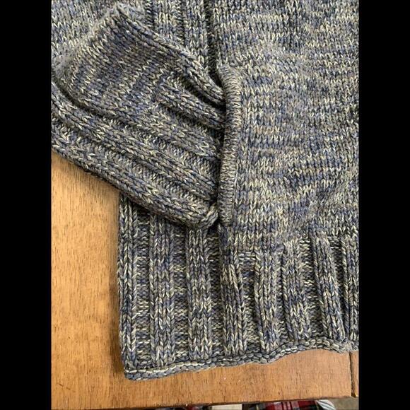 Express Mens Sz L Full Zip Sweater Jacket y2k Chunky Heavy Grunge Academia Green - Picture 4 of 11